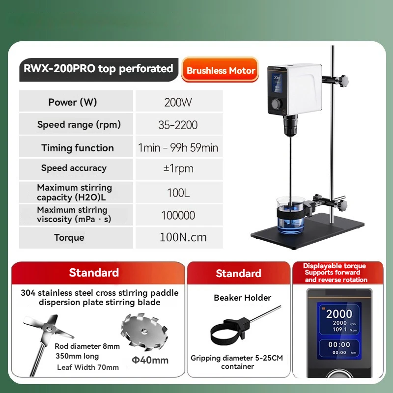 

Electric Overhead Stirrer Mixer Magnetic Agitado Vortex Blender Shaker for Medical Biological Chemical Laboratory 110V To 220V