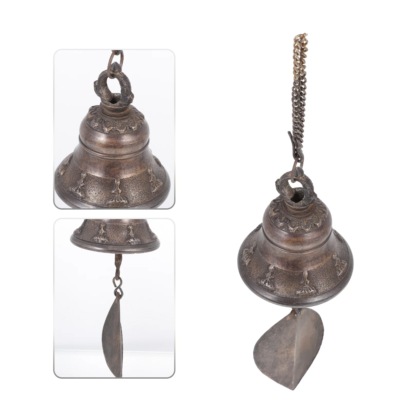 

1Pcs Temple Wind Bell Hanging Brass Wind Chime Garden Patio Outdoor Yard Decoration Hanging Bell Decor Decorative Photo Prop