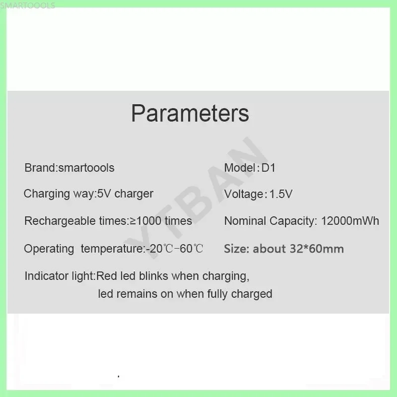 1.5V LR20 12000mWh D Size Rechargeable Lithium Battery with Type-C Charging Cable, for Flashlight,Gas Stoves and Water Heaters