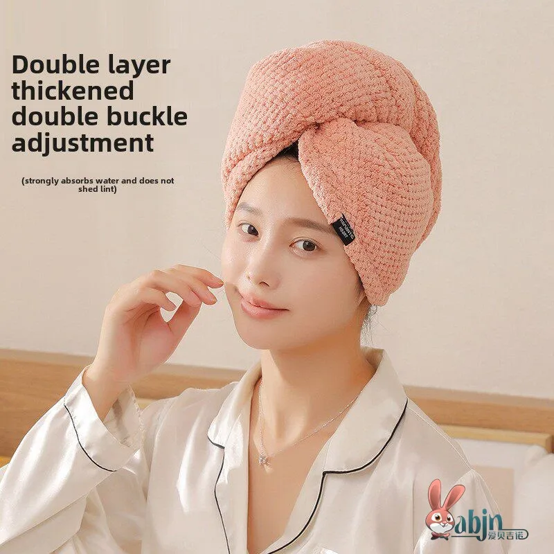 

Women's Thickened Super Absorbent Dry Hair Cap Quick Drying Double Layer New 2026 Model Hair Towel for Washing Hair in Dormitory