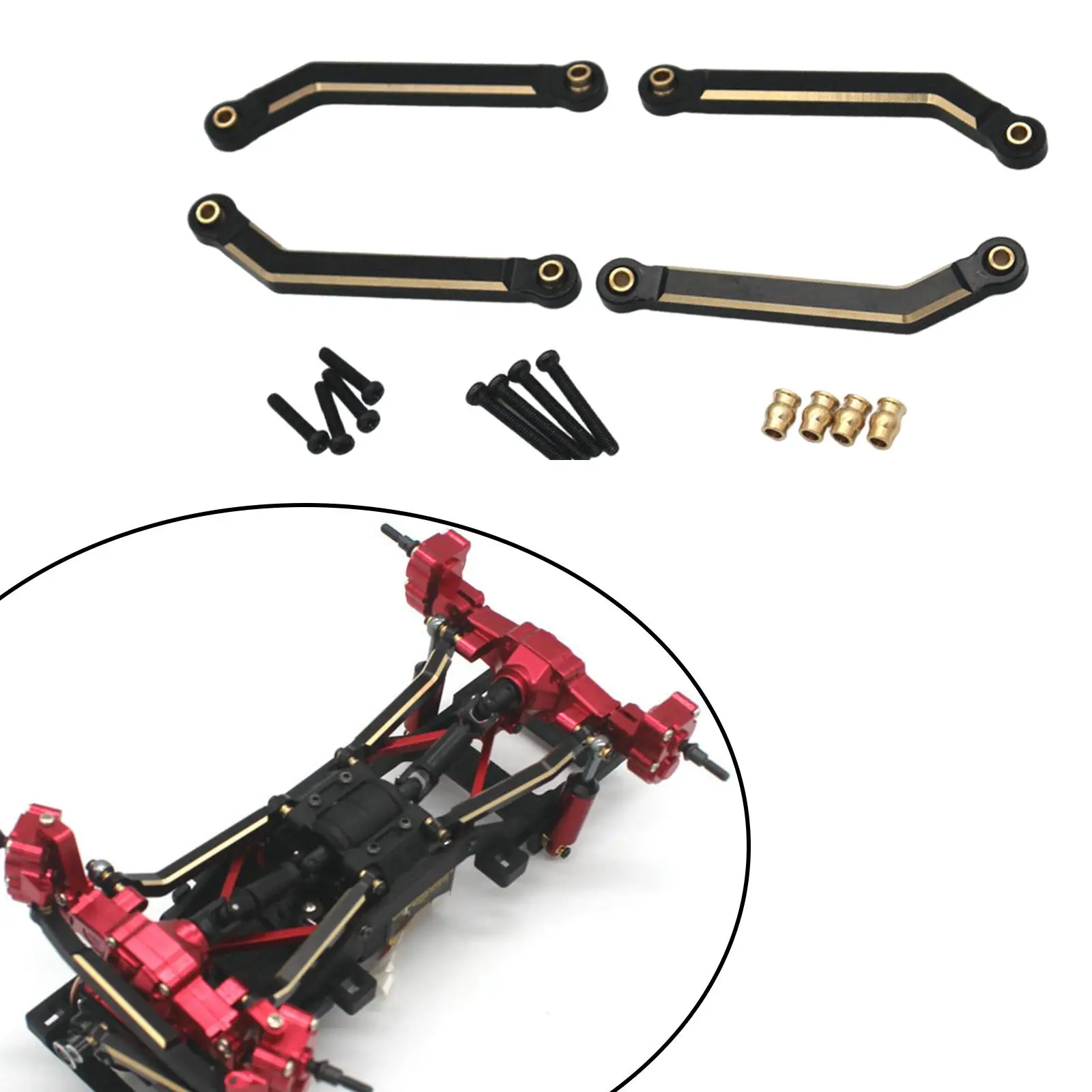 4 Pieces High Clearance Chassis Links Spare Parts for Fcx24 1/24 Scale Model