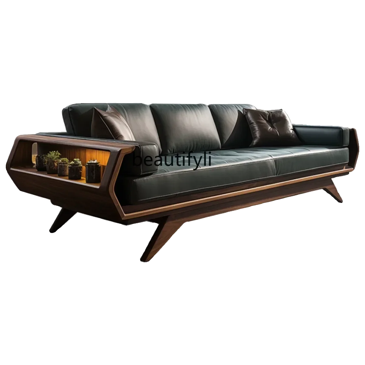 

New Chinese Style Arhat Bed Flat Bed Living Room Solid Wood Sofa North America Black Walnut Simple Modern Chaise Bed