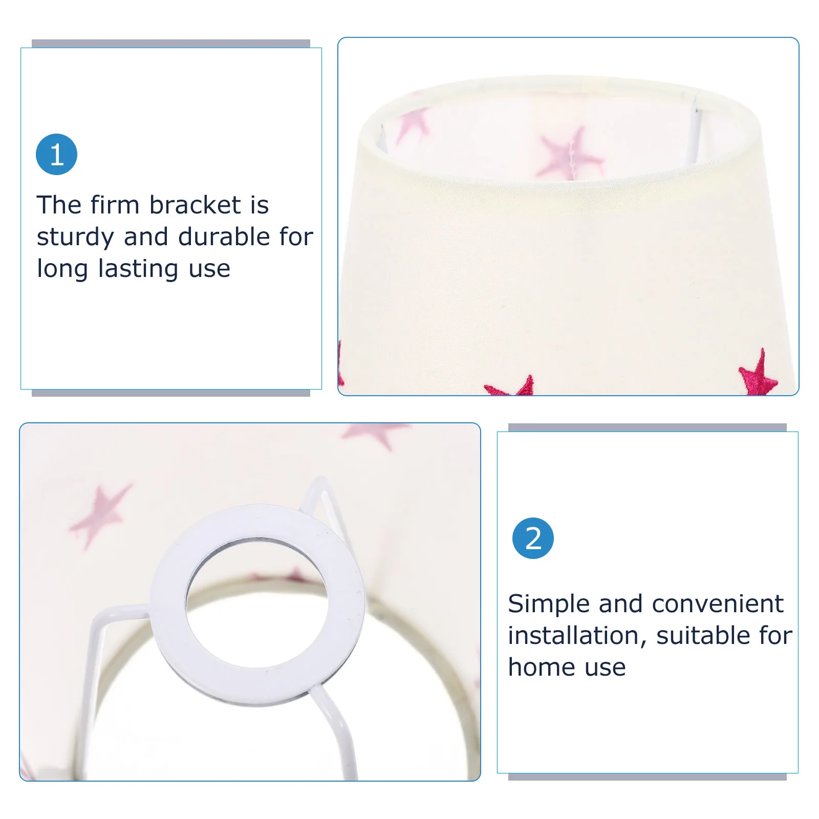 

Star Pattern Linen Metal Lampshade Protective Cover Table Floor Bedside Lamp Light Shell Home Decoration