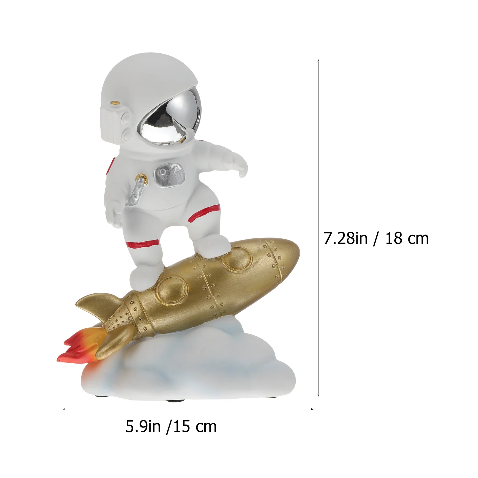 1Pcs Resin Astronaut Desktop Decoration Lightweight Adorable Spaceman Ornament Indoor Outdoor Home Office Tabletop Decor Gift