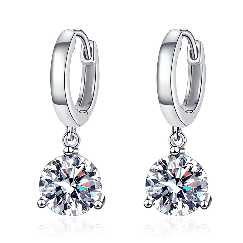 NASIA 2ct Moissanite Earrings 100% S925 Sterling Silver Orginal Drop Earring Wedding Bride Jewelry GRA for Women 2026