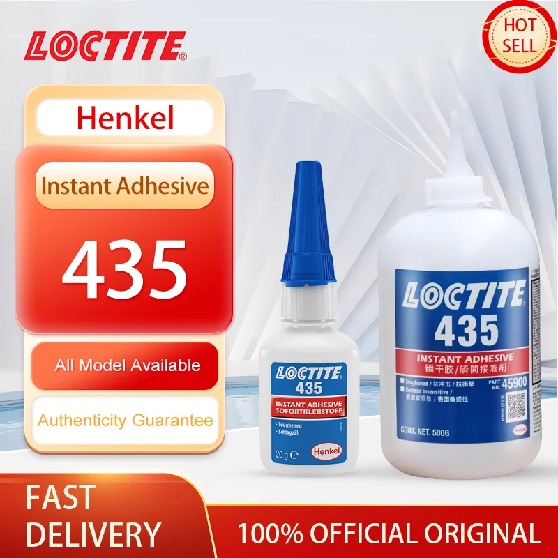 100% Original Loctite 435 adhesivo instantáneo claro fuerte súper pegamento grado médico superficie insensible pegamento de cianoacrilato