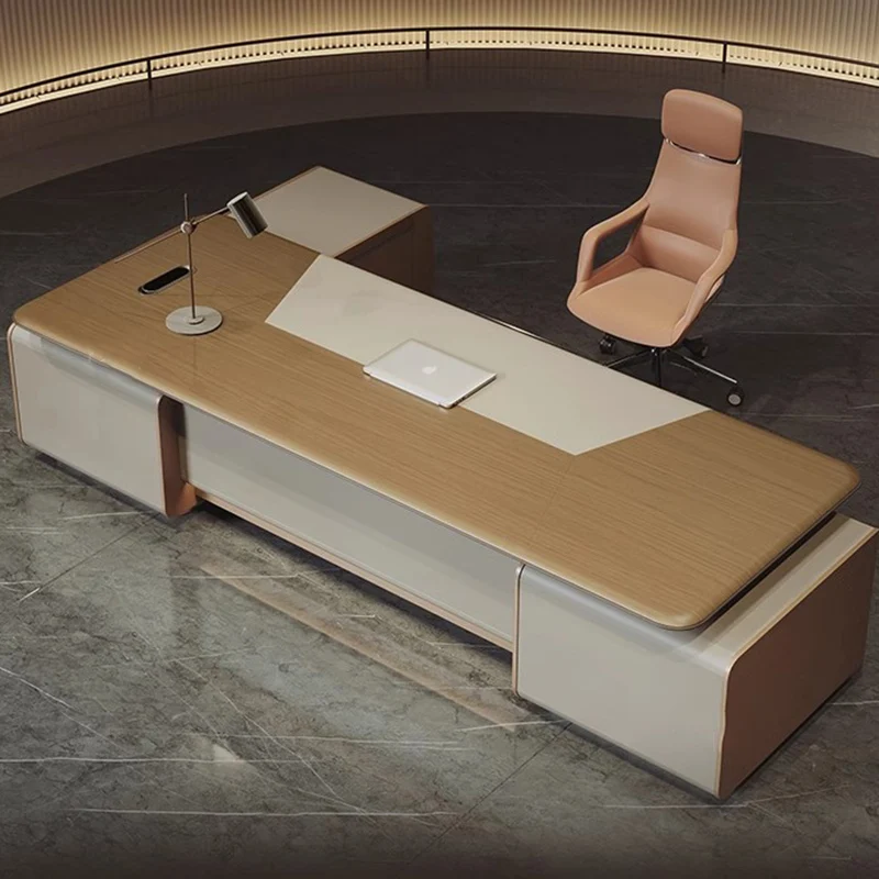 High Quality Boss Chinese Desk Simple Modern Designer Drawers Corner Chair Cabinets Unique Organizer Escritorio Office Furniture