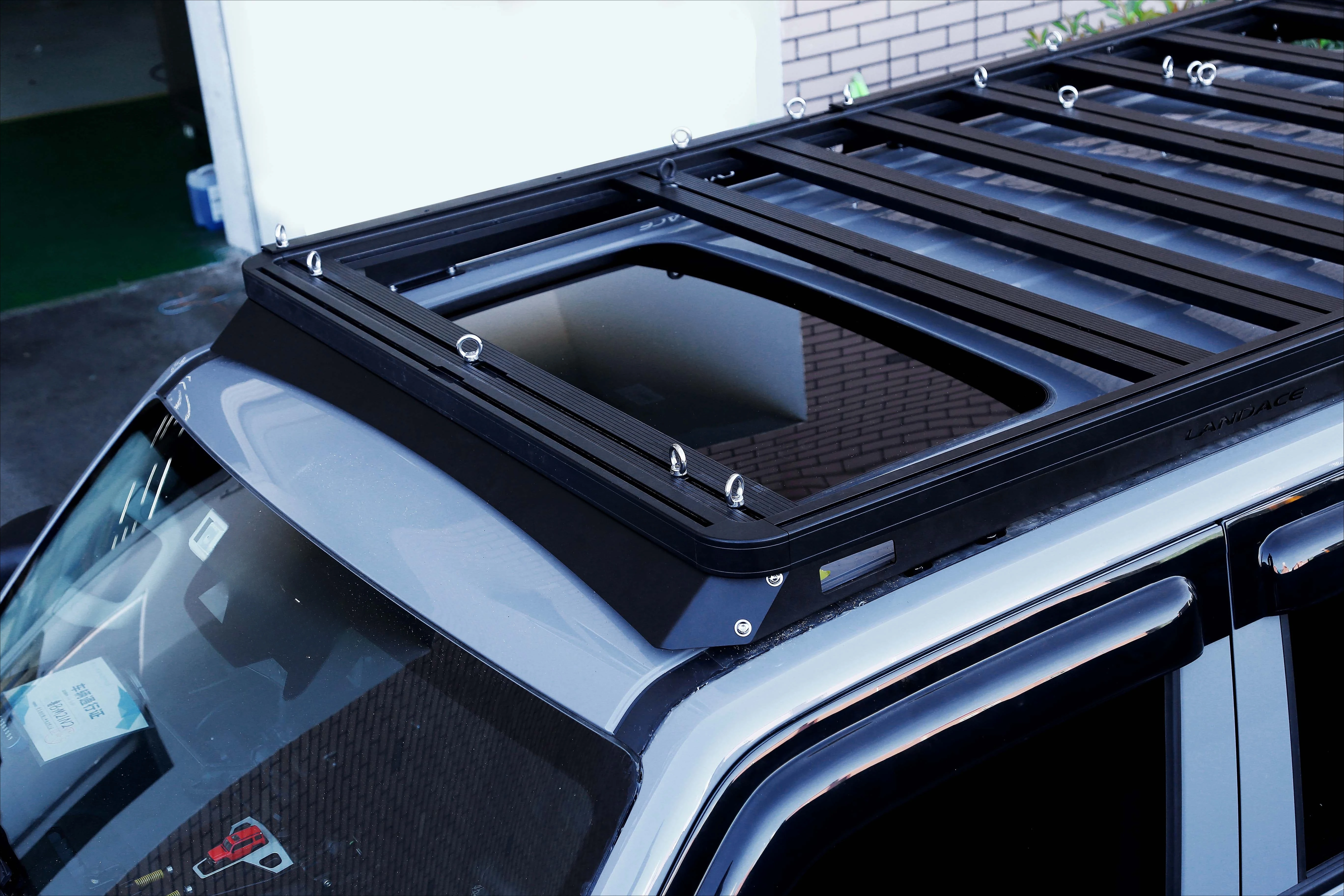 Landace Durable High Load Bearing Roof Rack (Above 100kg) Aluminum Alloy Stainless Steel Powder Coated Black Easy Installation