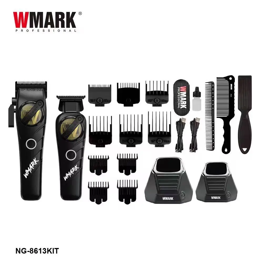 WMARK New Hair Clipper NG-8613KIT with Charging Stand Hair Salon Special Electric Scissor Set