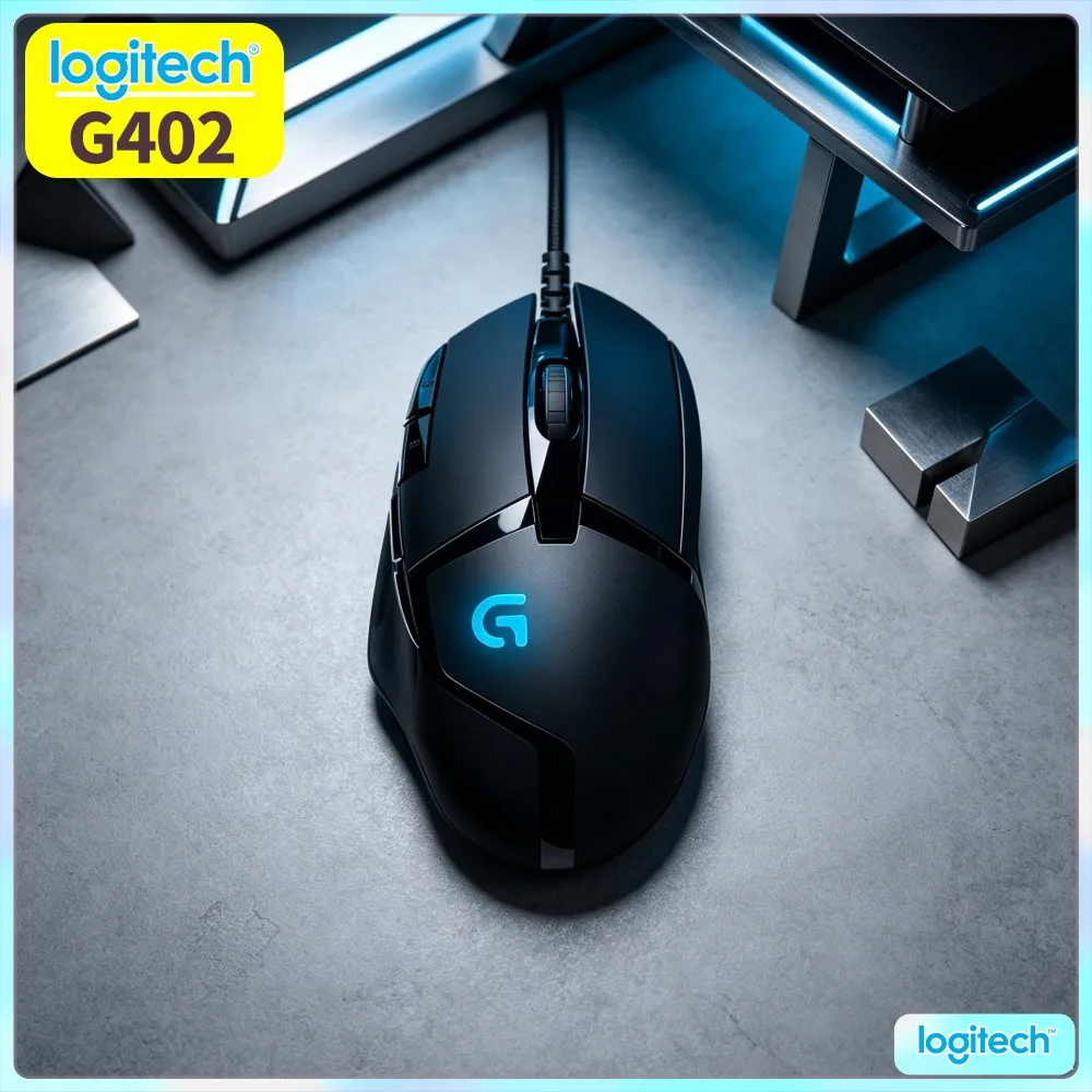 Logitech G402 Hyperion Fury USB Mouse Delta‑Zero Precision Optical Element 8 Custom Keys For Long‑Hour PC Gaming Marathon Usage