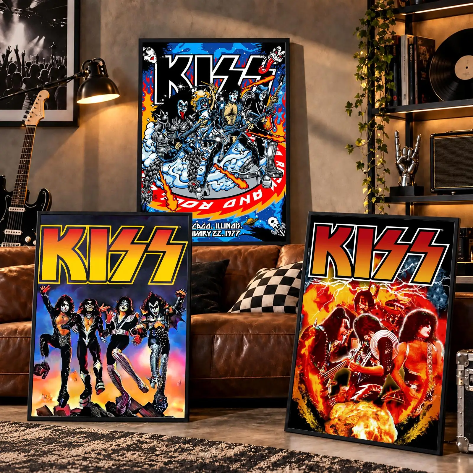 Rock Band Album K-Kiss Poster Decorative Wall Art Sticker Mural Print for Bedroom Living Room Hallway Home Decor Gift view 3