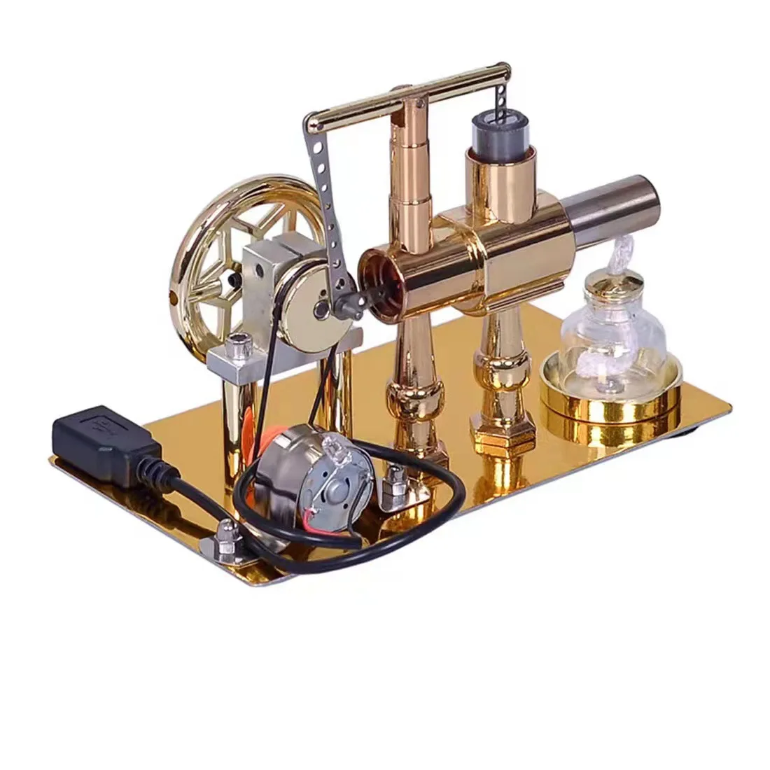 Hot Air Stirling Engine Motor Model Metal Stirling Engine Teaching Aids for Kid Physics toys