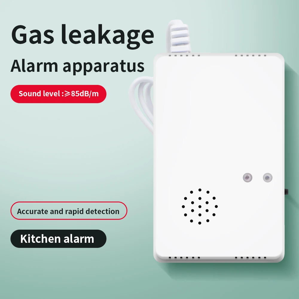 Combustible Gas Leak Detector Flammable Methane Propane CH4 LPG LNG Alarm Sensor  with LED Indicator Natural Gas Monitor EU Plug
