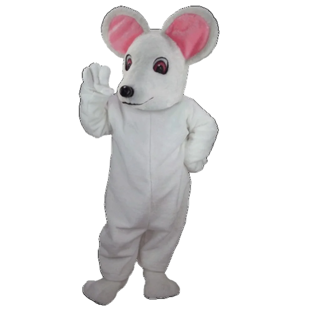 White Albino Mouse Mascot Costume Adult Size Cartoon Character Animal Carnival Party Cosply Mascotte Mascota Fit Suit Kit SW1039