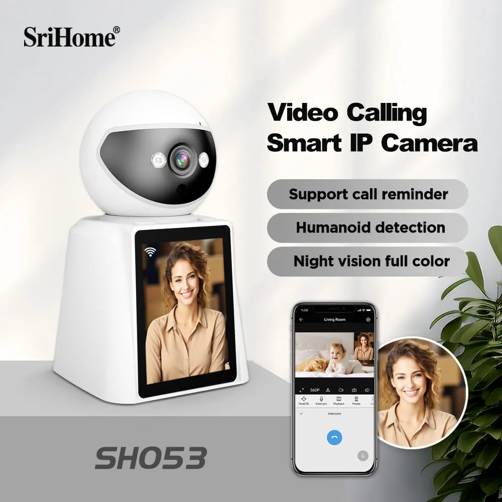 Cámara Wifi 1080P Monitor de bebé 4MP pantalla de 2,8 pulgadas cámara de seguridad para el hogar SH053 PTZ Wifi cámara IP pantalla IPS cámara Monitor de bebé