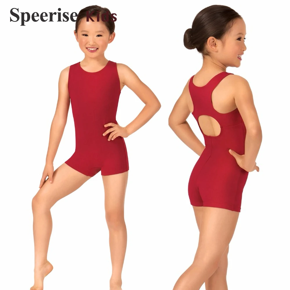 

Child Ballet Leotard Back With Hole Tank Straight Spandex Dancewear Costume Gymnastics Bodysuit Open Back Sleeveless Lovely Kids