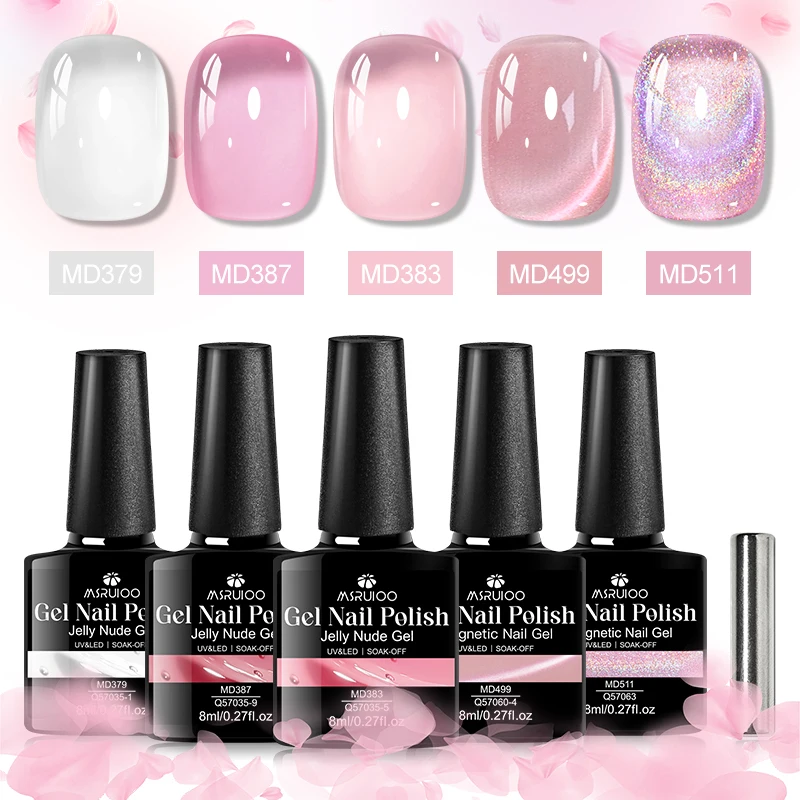 

Набор из 5 штук: Магнитный гель-лак MSRUIOO для маникюра с эффектом «кошачий глаз», стойкая блестящая формула, для салонов и домашнего использования