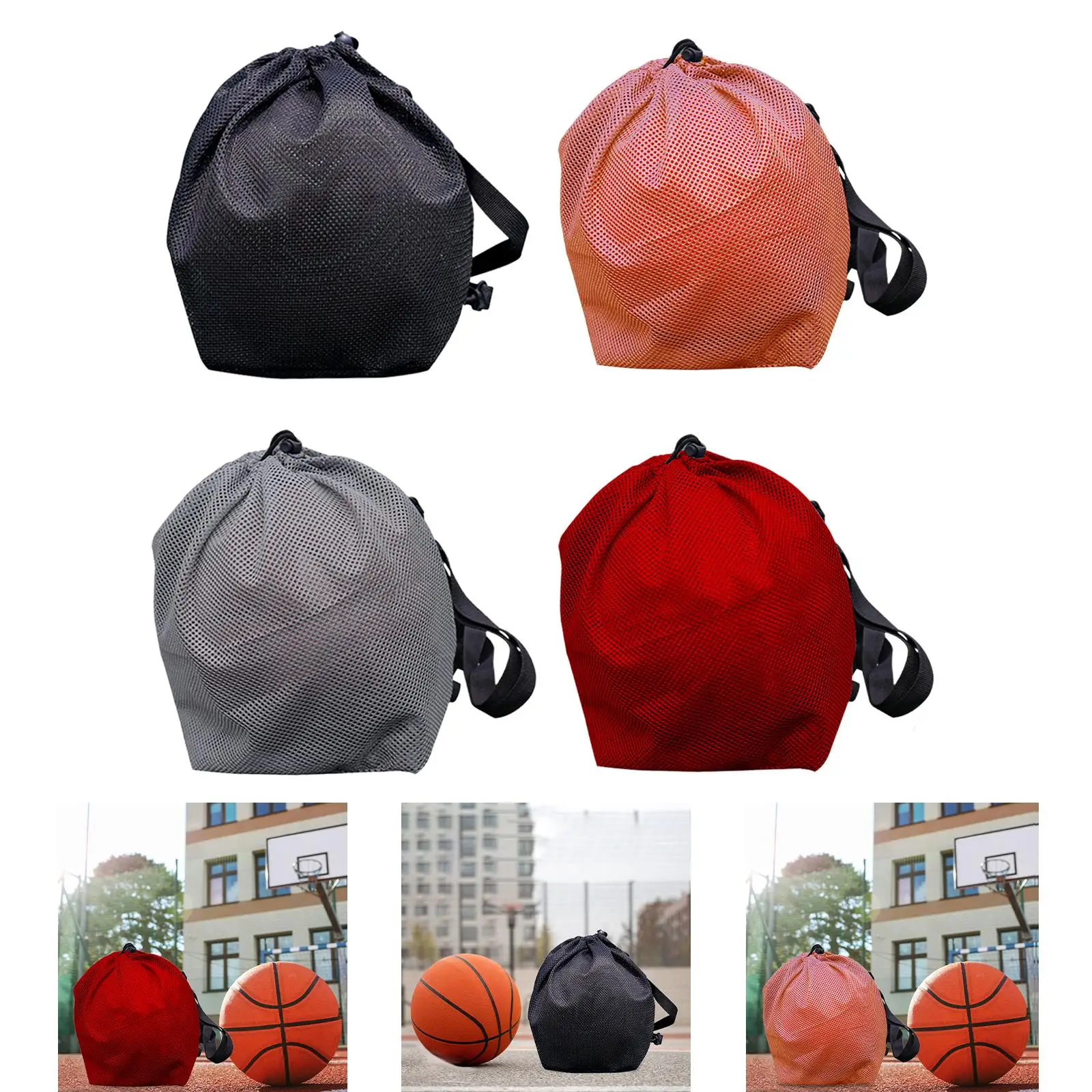 

Drawstring Basketball Bag Pouch Convenient Athletic Lightweight Shoulder Bag for