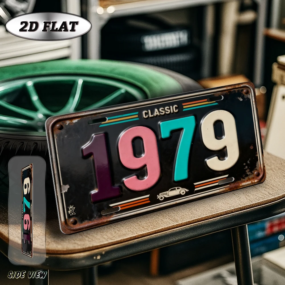 2D Flat - 【2D Flat】 2D Flat - [2D Flat], 2D Plane, 1pc, Vintage Metal Aluminum Decorative Sign (12×6 Inches), 1979 Classic Retro