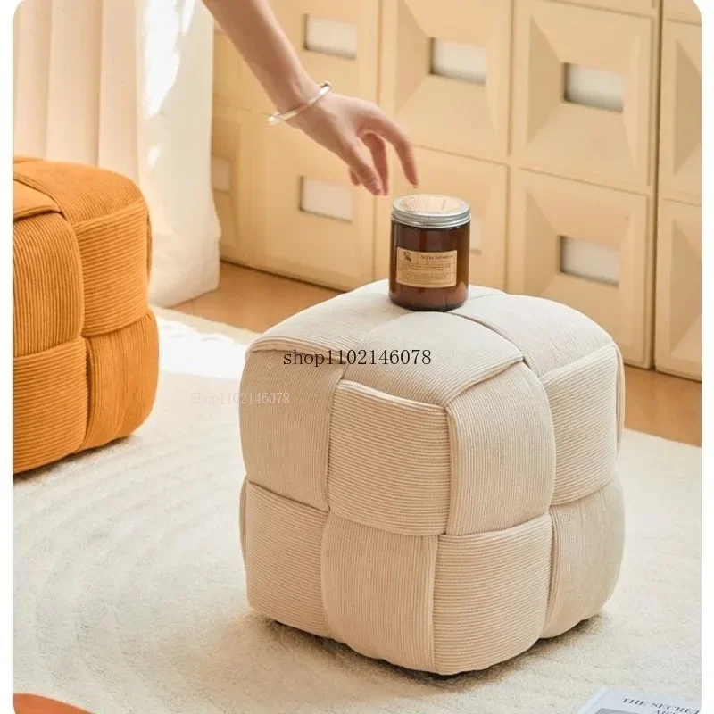 Solid Wood Square Stool Home Low Ottomans Creative Living Room Coffee Table Sofa Simple Foot Pedal Door Shoe Changing Stools