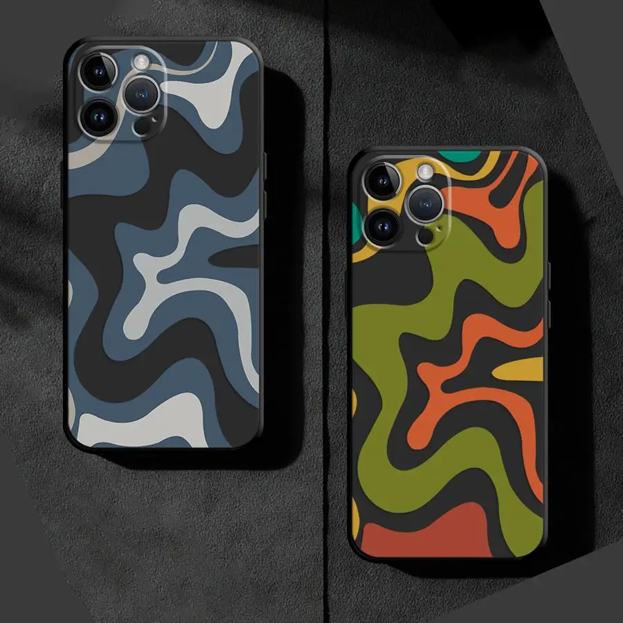 Swirl Abstract Pattern Phone Case for Apple iPhone 7 8 Plus 13 Mini 12 XS Max 15 ProMax 11 Pro SE XR 16 14 Pro Cover