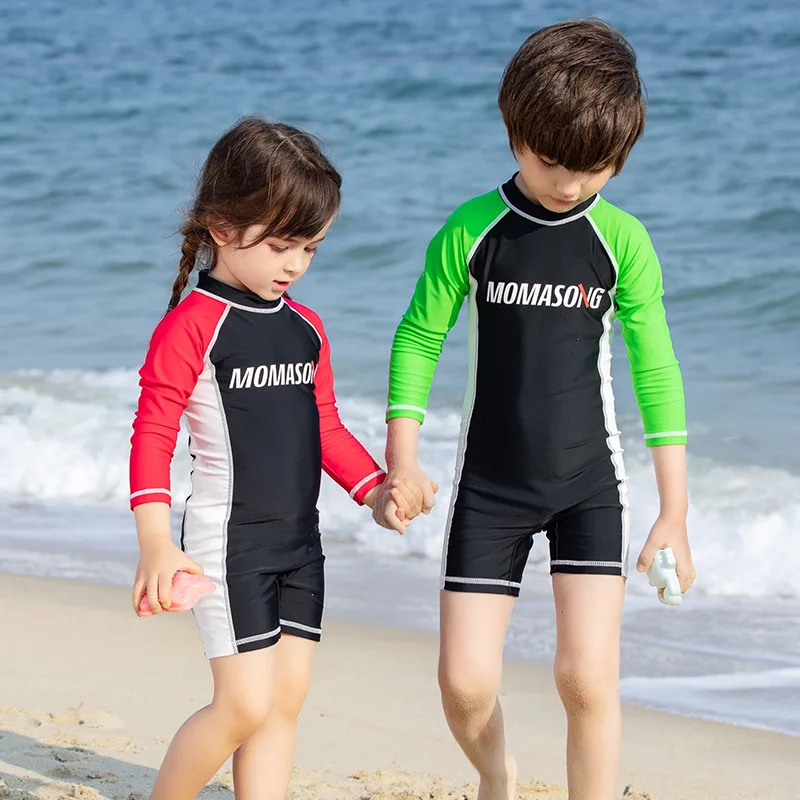 

SwimmyCubs Children's Swimming Costumes Boys Long-sleeved Sunscreen Quick-dry Girls One-piece Spa Baby Children's Swimwear