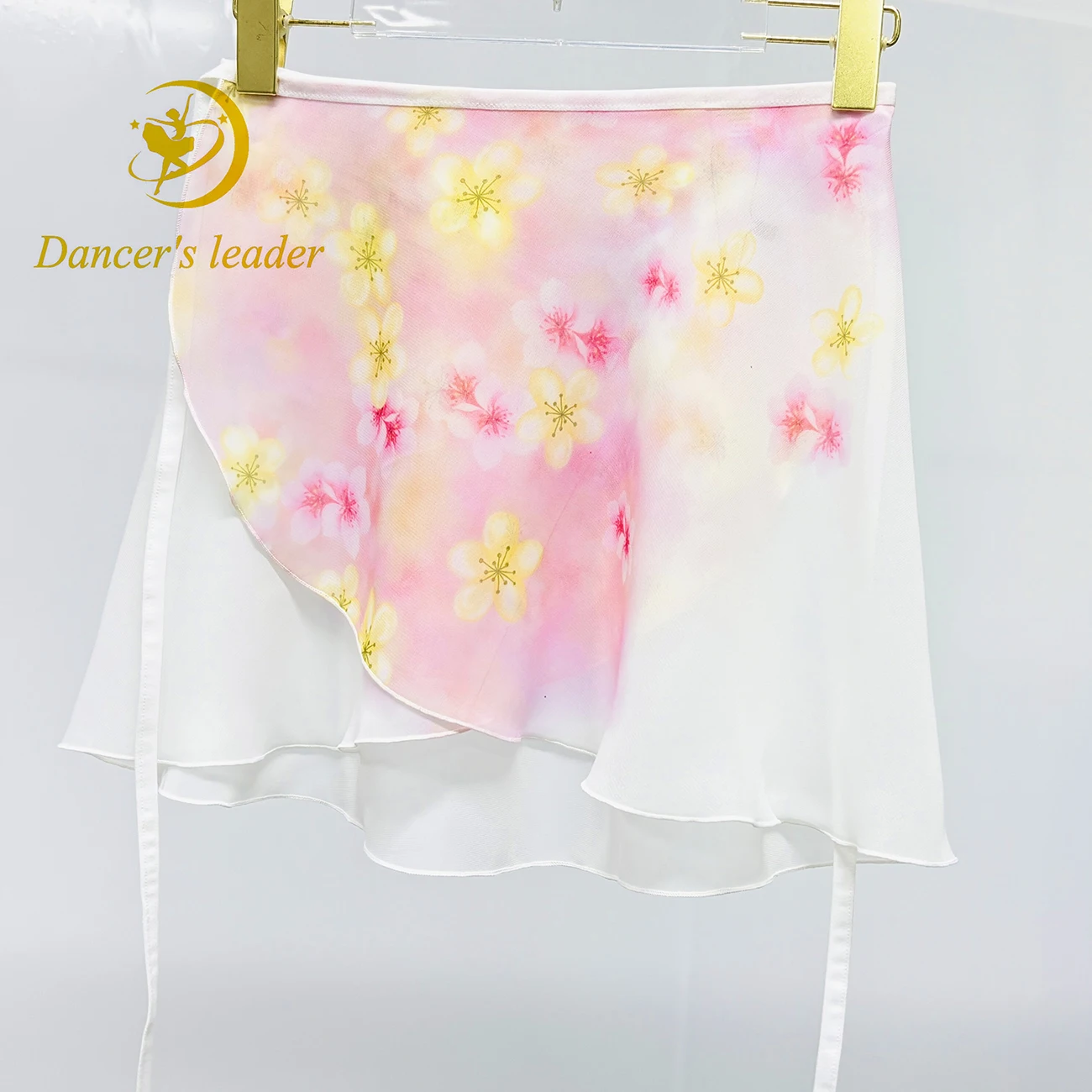 

Ballet Skirt, Pink Floral Print, Women'S Dance Skirt, Gymnastics Practice Skirt, Adult Ballet Costume, Lyrical Skirt