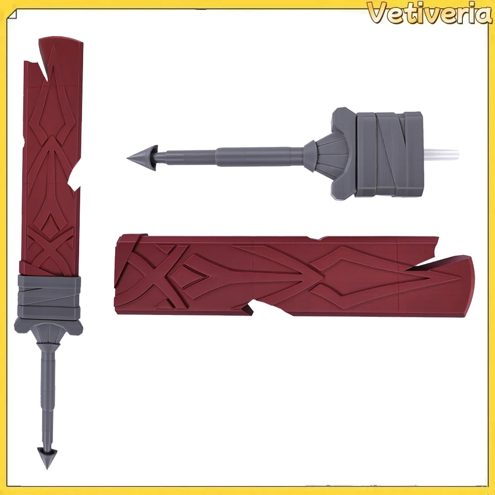 Malevola Faca de Plástico Vermelha, Adereço para Cosplay, Fantasia, Roleplay, Machete, Espada Larga, Halloween, Carnaval, Feminino