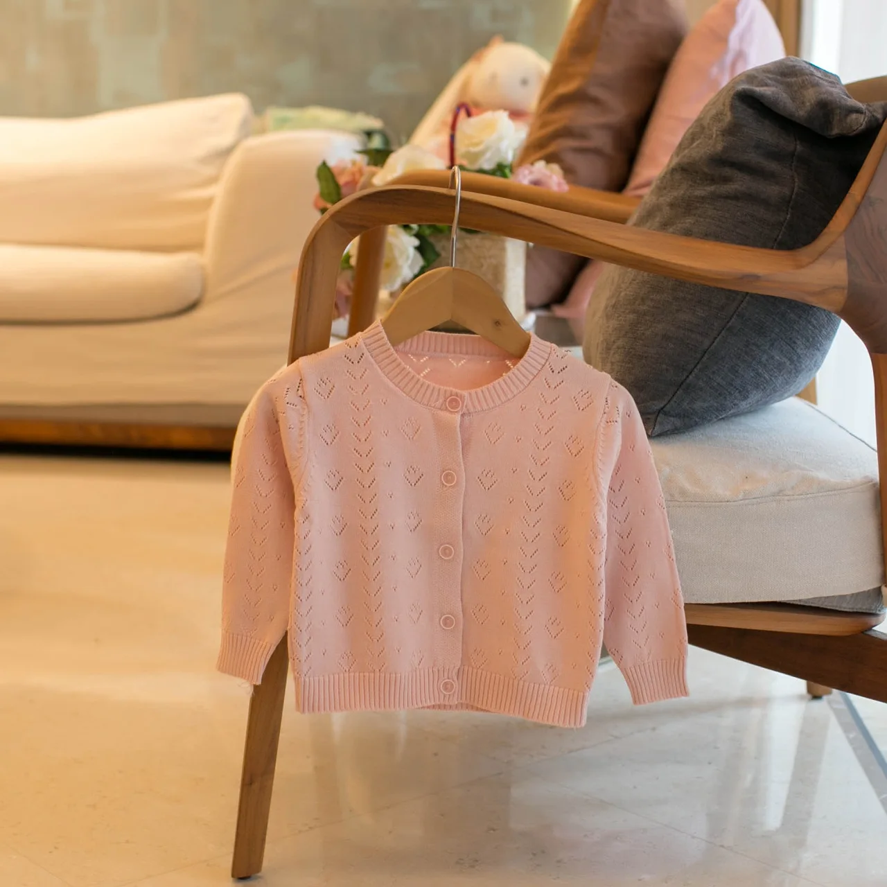 Spring and Autumn Girls' New Solid Color Thin Versatile Air Conditioning Cardigan for Children's Clothing