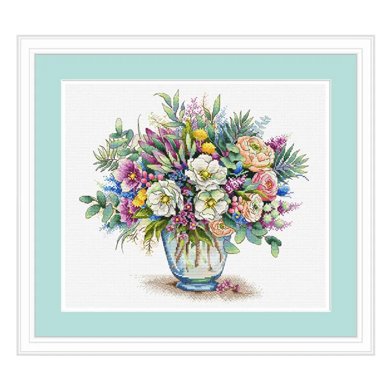 Precision Printing B1697 Succulent Flower Vase Fishxx Cross Stitch Kit