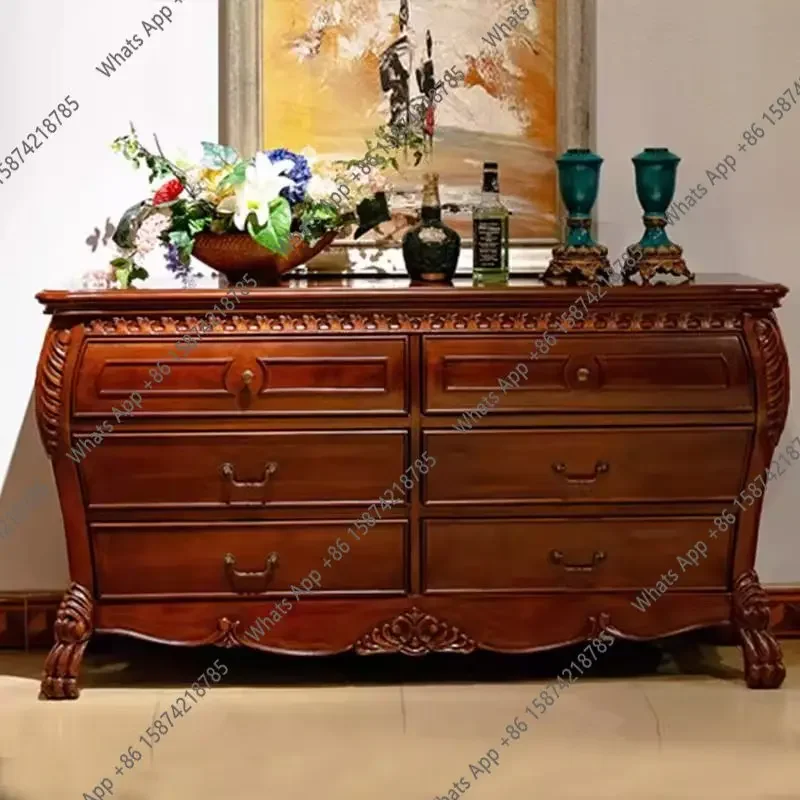 

J American Solid Wood Nine-chest Cabinet, Bedroom Storage Drawer Storage, Jewelry Wall Cabinet, Retro Dining Side Cabinet