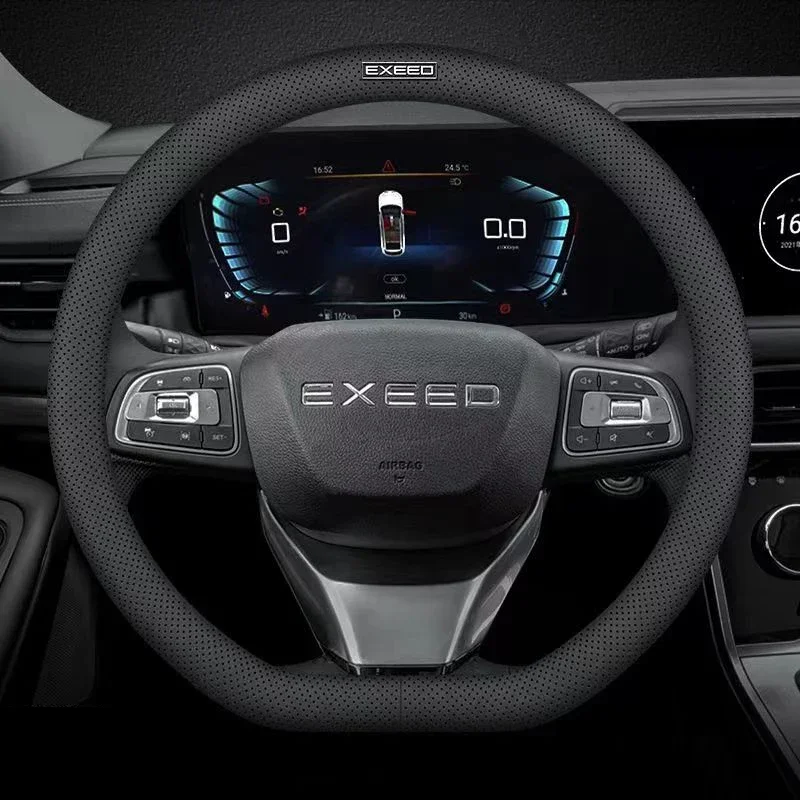 For Chery Exeed LX TXL VX RX Car Steering Wheel Cover Anti Slip nappa leather Interior Accessories 2020 2021 2022 2023 styling