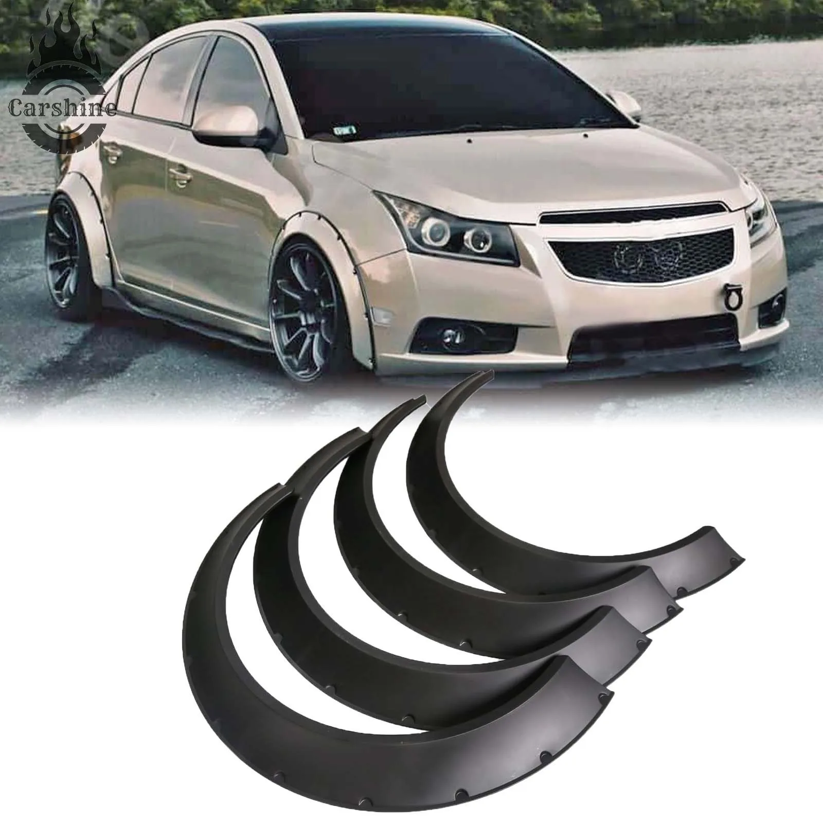 

Для Chevrolet Cruze 2014: Гибкие расширители колесных арок (фендеры), комплект из 4 частей