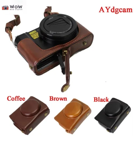 

New Luxury Leather Camera Case Bag For Panasonic LX10 LUMIX LX10 DMC-LX10 Camera Bag Body Set Cover Open battery design