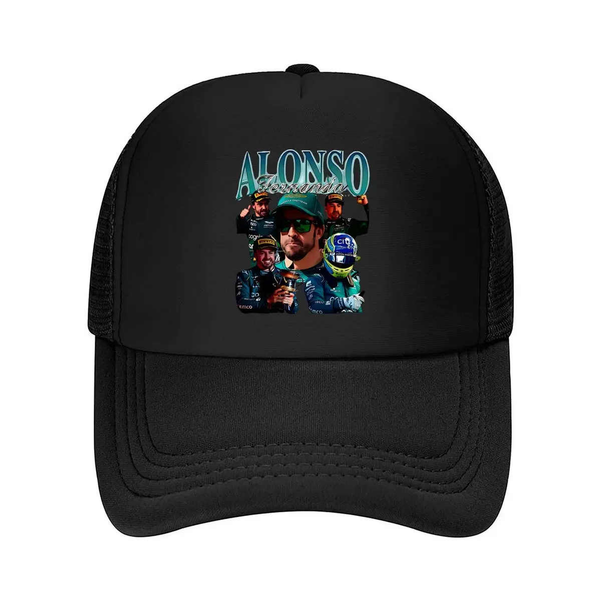 Alonso Racing Sports - Inspired, F1 Driver Tribute Design Mesh Baseball Cap