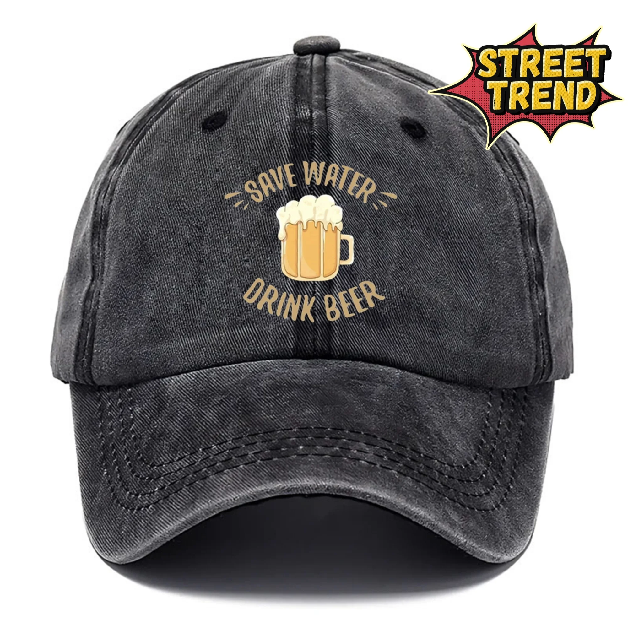 1pc Save Water Drink Beer Hat, Outdoor Hat for Men, Outdoor Casual Hat, Beach Hats for Women, Breathable Baseball Hats, Adjustab