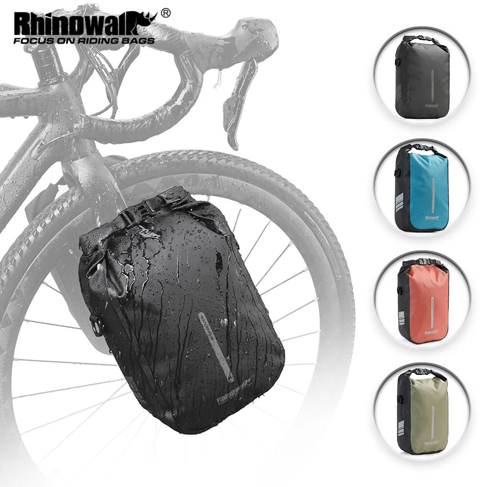 Rhinowalk Bicycle Fork Bag 1 Piece 4L/6L Waterproof Bike Quick Release Front Bag Fit Electric Scooter Vehicle Bag Storage Pack