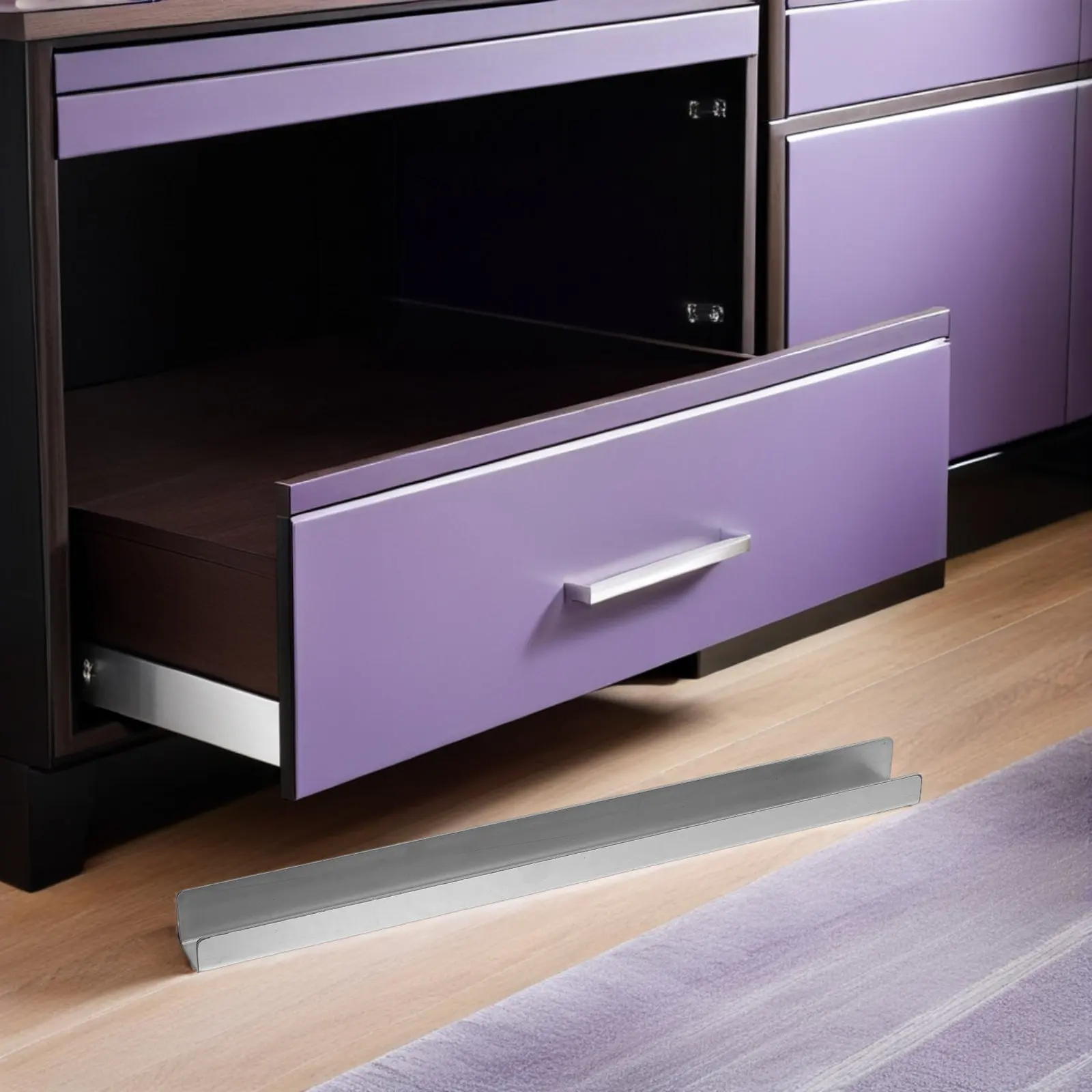 

2Pcs Cabinet Edge Guards Stainless Steel Slip- for Kitchen Drawer 17 Inch Metal Edge Cover Door Guard 3 4 Thick