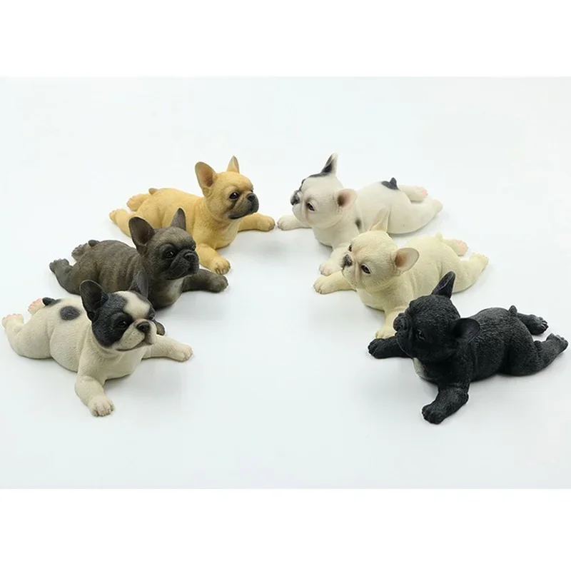 Simulating French Bulldog Crouching Dog Playing with Resin Model Interior Figurines Miniatures Home Decoration Crafts Decor