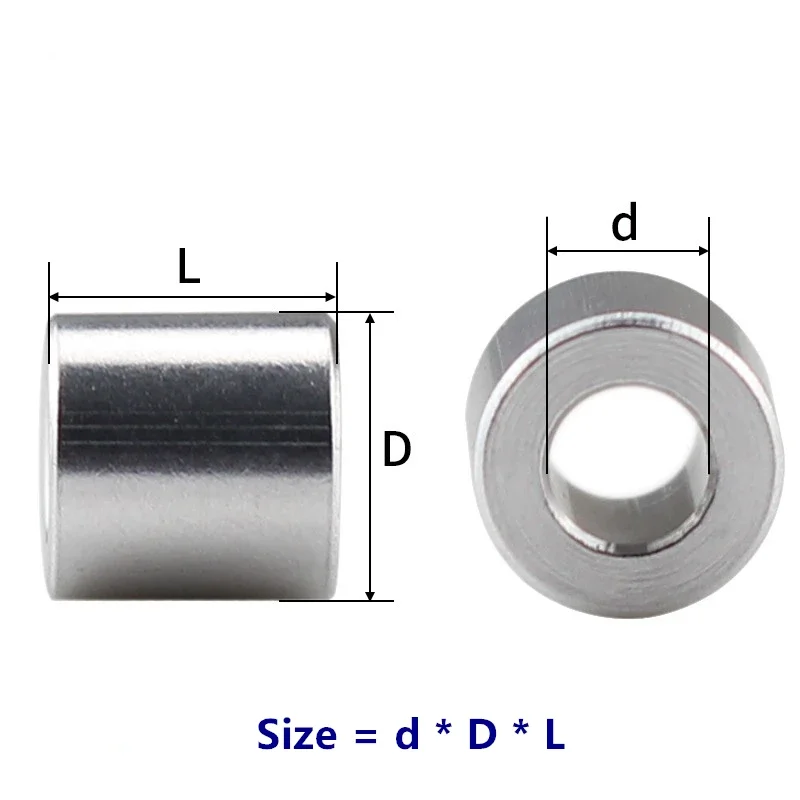 5/10pcs/lot M3 M4 M5 M6 M8 M10 Height 2mm to 30mm Aluminum flat washer aluminum Bushing gasket Spacer Non-threaded standoffs