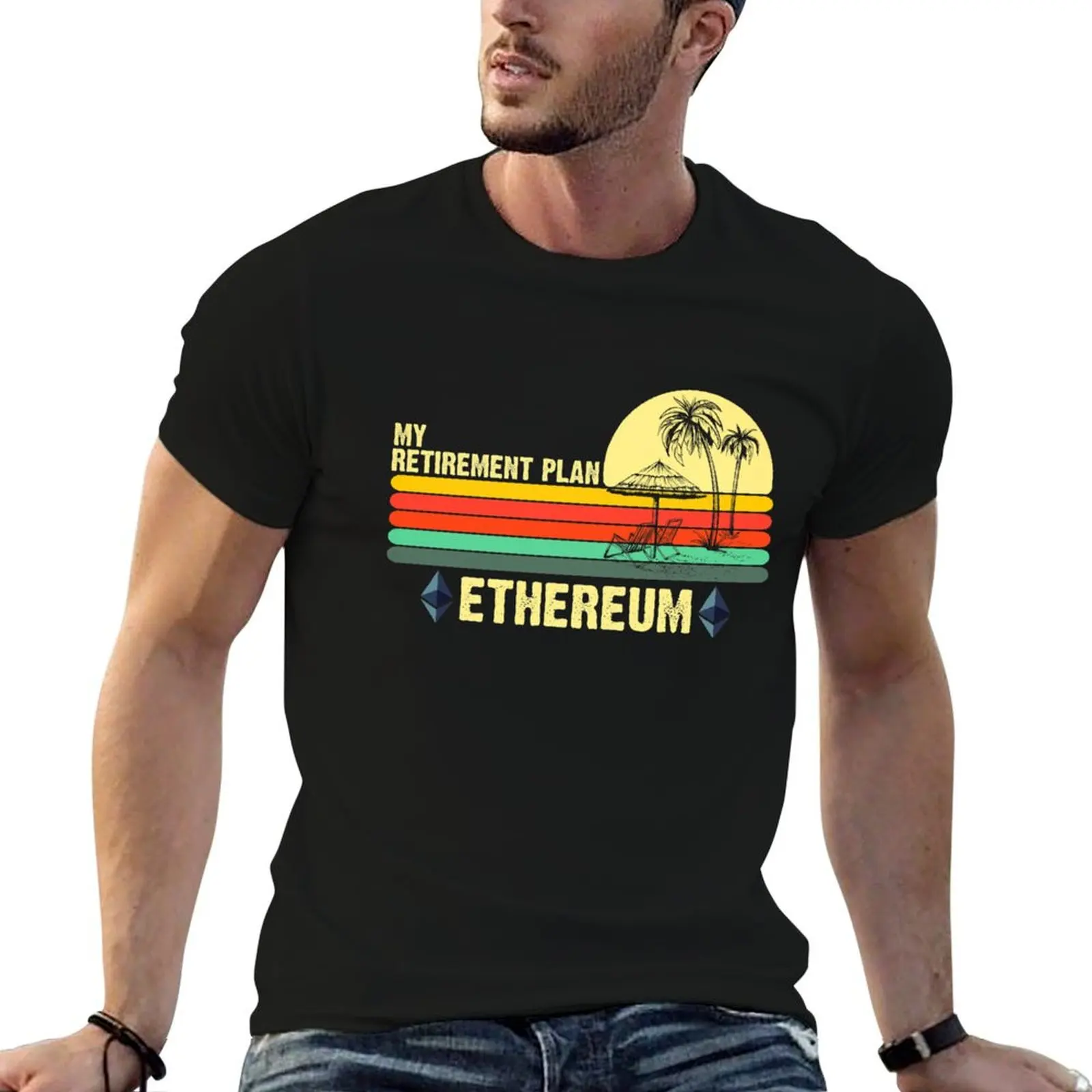 Ethereum My Retirement Plan Blockchain ETH Crypto HODL BTC T-Shirt décontracté à la mode avec imprimé