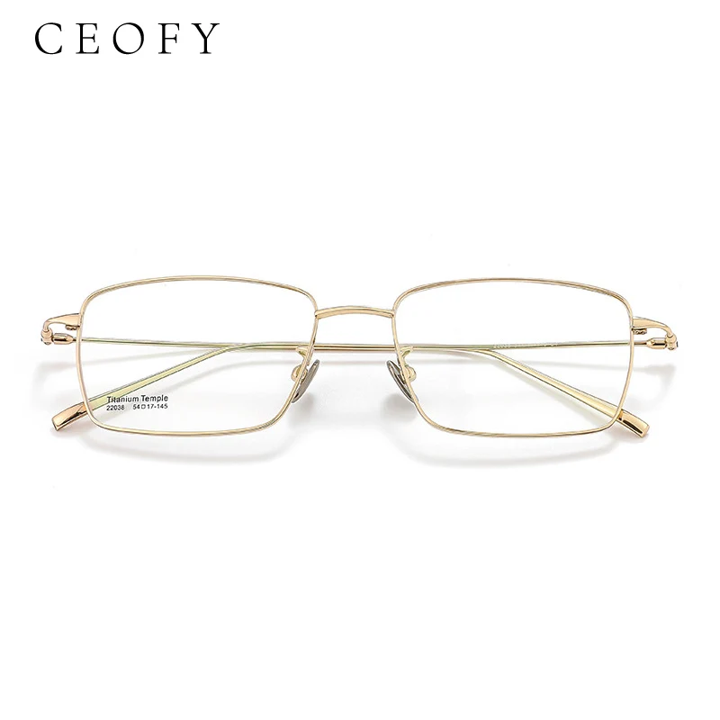 Ceofy Men Titanium Half Rim Eyeglasses Frame Ultra-Light Myopia Optical Prescription Glasses Frame New Men Eyewear High Quality