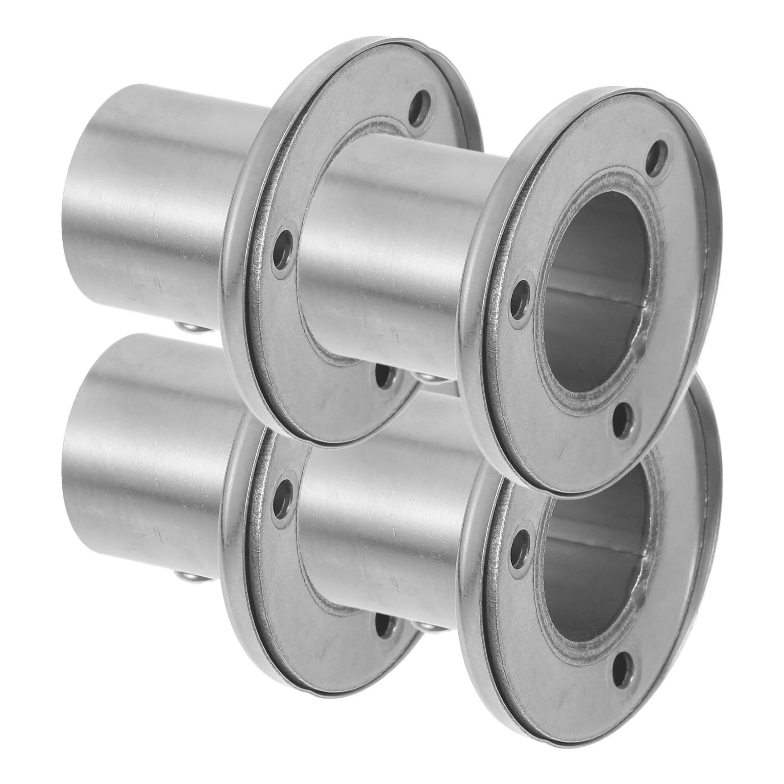 

4 Pcs Shower Curtain Rod Bracket Holder Mount Stainless Steel Thick Closet Window Hardware Accessories Pole Socket