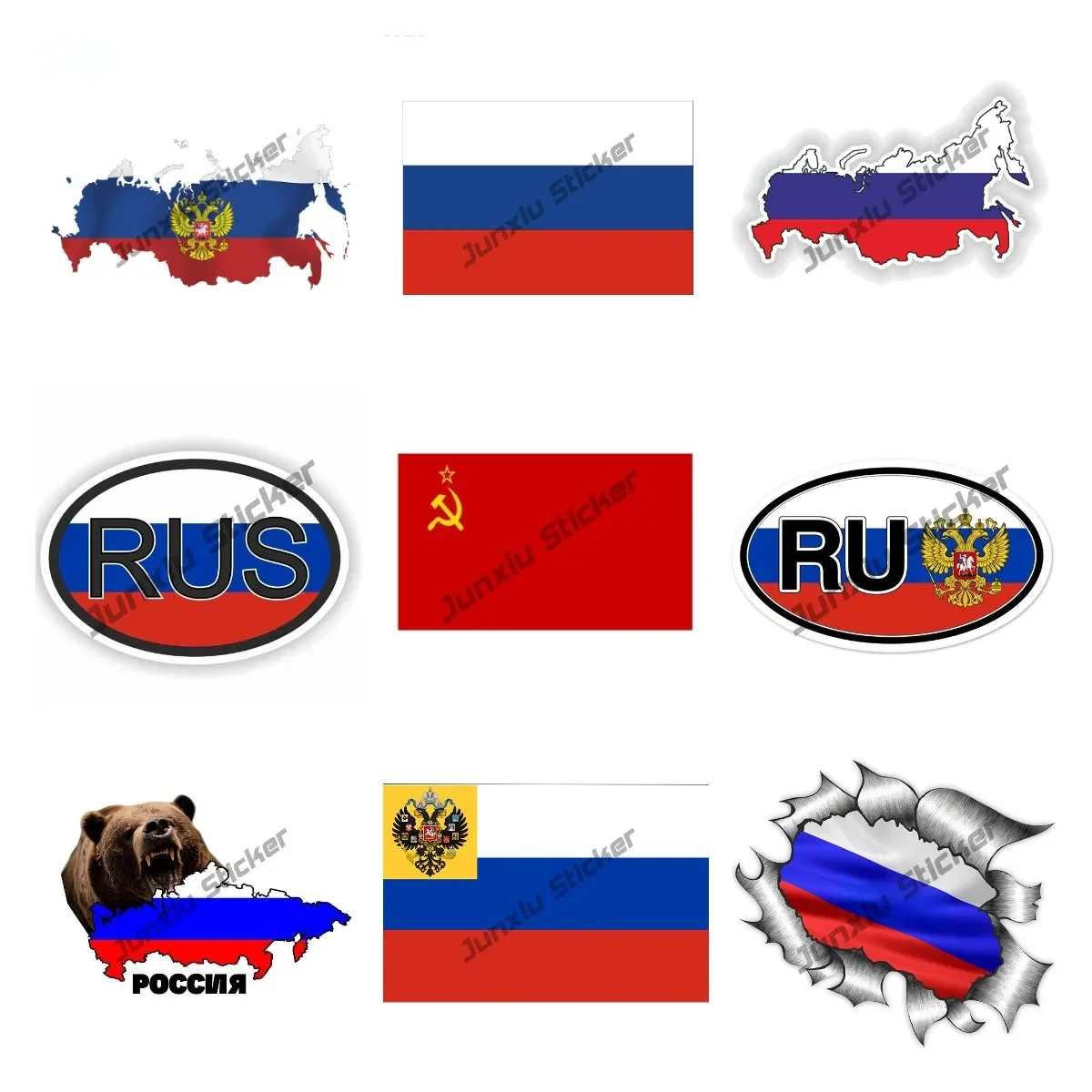 

Personality Body Car Sticker Moto Russia Flag Map Decal Russia Country Code with Flag Car Sticker for Camper Cars Bumper Decor