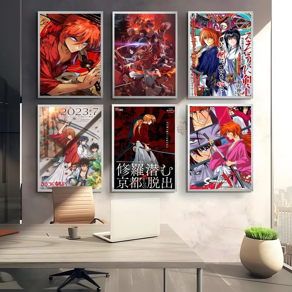 Anime R-Rurouni Kenshin Poster Perfect Sticker Self Adhesive Art Designed for Home Dining Office Spaces