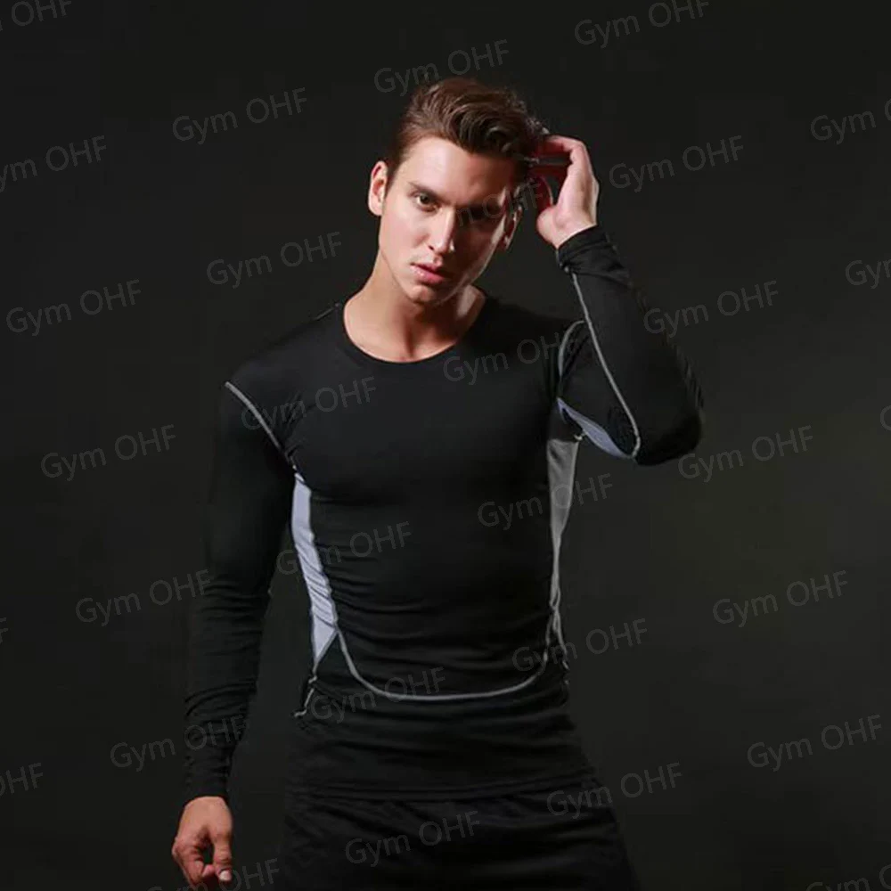 Spinne Kompression Shirt Herren Rashguard Fitness Für Männer Gym Sport T-Shirt Laufen Sweatshirt Outdoor Bergsteigen Training – Detail 36