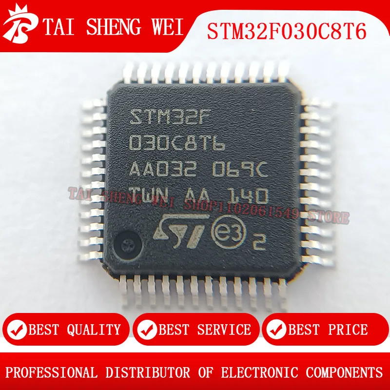 2pcs STM32F030C8T6 QFP-48 STM32F 030C8T6  QFP48 New Original Chipset