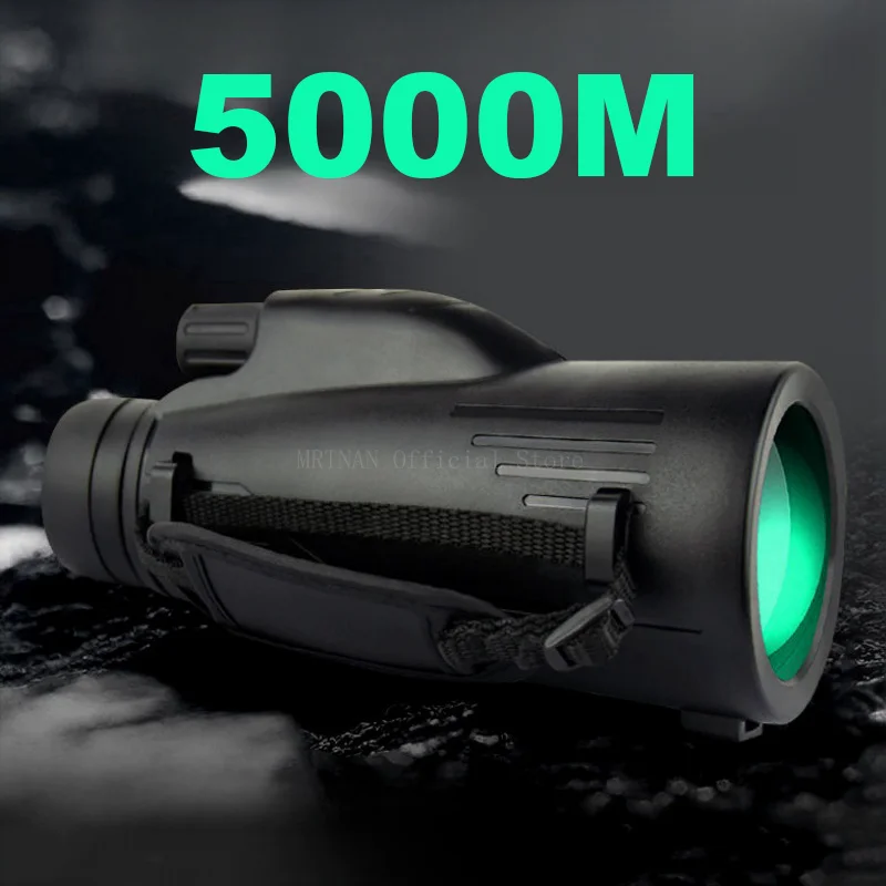 5000M Powerful Monocular 12x50 Monocular Long Reach Portable Telescope High Magnification Professional for Camping