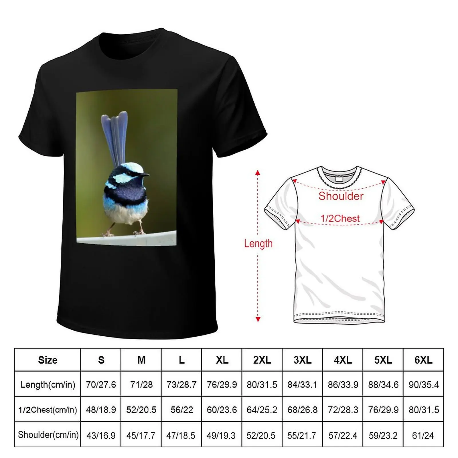 Blue Superb Wren 7214 T-Shirt Casual Trendy Streetwear Tee Shirt