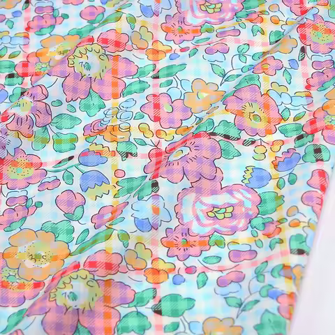 Striped grid Betsy Check tana lawn liberty fabric cotton digital print poplin cotton fabric for dress shirt cloth